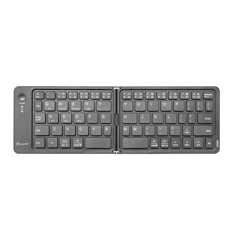 Dual-Fold BT 5.1 BT 5.2  Mini Long Battery Life Foldable Rechargeable Keyboard Ergonomic Wireless Black Folding for OS